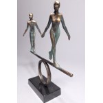 J.Z-Ch, Akrobaten auf einem Rad (Bronze, H 25 cm, Auflage: 5/8)