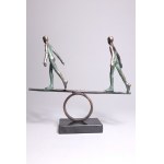 J.Z-Ch, Akrobaten auf einem Rad (Bronze, H 25 cm, Auflage: 5/8)