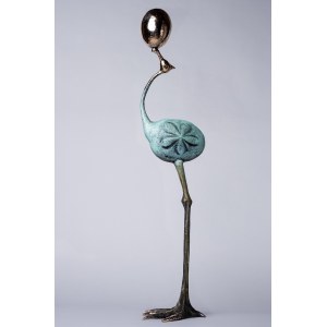 I.K., Heron with Egg (Bronze, height 74 cm)