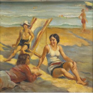 GIUSEPPE MALDARELLI (Naples, 1885 - 1950): Beach life