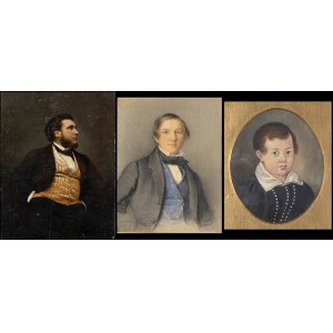 ANONYMOUS: Lot of 3 portraits