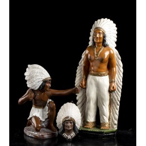 Lot of three Native American figurines