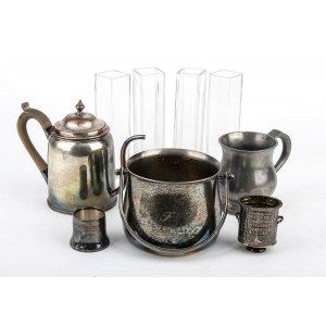 Various objects in silver metal