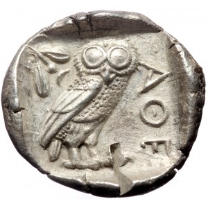 Attica, Athens, AR Tetradrachm,(Silver, 17.06 g 27 mm), Circa 454-404 BC.