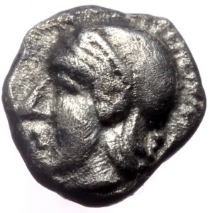 Arkadia, Tegea. AR Hemiobol, (Silver,0.36 g 8 mm),Circa 423-400 BC.