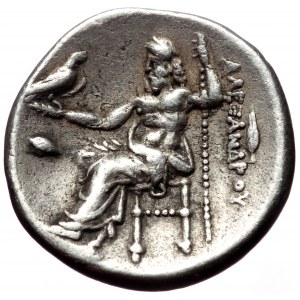 Kings of Macedon. Alexander III 'the Great', AR Drachm, (Silver, 4.23 g 17 mm), 336-323 BC. Kolophon.