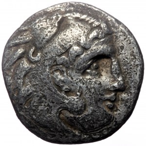 Kings of Thrace (Macedonian). Lysimachos, AR Drachm, (Silver, 3.74 g 17 mm), 305-281 BC. Kolophon. In the name and types