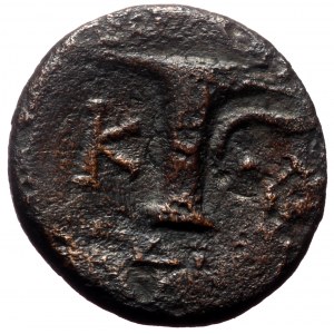 Aeolis, Kyme, AE, (Bronze, 2.07 g 13 mm), Circa 350-250 BC, magistrate.