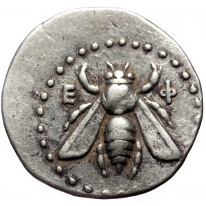 Ionia, Ephesos, AR Drachm, (Silver, 4.14 g 19 mm), Circa 202- 150 BC. Demokratides, magistrate.