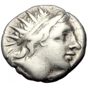 Caria, Rhodes, AR Drachm, (Silver,2.12 g 14 mm), Circa 88-84 BC. Nikephoros, magistrate.