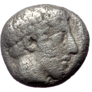 Mysia, Pordosilene, AR Obol, (Silver,0.85 g 8 mm), Circa 450-400 BC. In the name of the Pordosilenians.