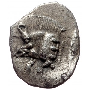 Mysia, Kyzikos, AR Obol, (Silver, 0.75 g 13 mm), Circa 450-400 BC.
