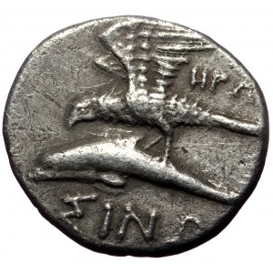 Paphlagonia, Sinope, AR Drachm, (Silver, 4.81 g 19 mm),Circa 330-300 BC. Erony-, magistrate.