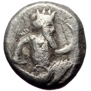 Persia, Achaemenid Empire, Time of Artaxerxes I to Xerxes II AR Siglos, (Silver, 5.38 g 14 mm), Circa 455-420 BC, Sardes