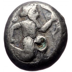 Achaemenid Empire, Time of Artaxerxes I to Xerxes II AR Siglos, (Silver, 5.29 g 14 mm), Circa 455-420 BC, Sardes.