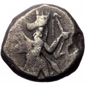 Persia,Achaemenid Empire, AR Siglos, (Silver,5.37 g 13 mm), Time of Darios I to Xerxes II.485-420 BC. Sardes.