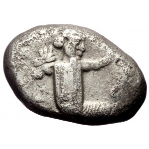 Persia, Achaemenid Empire, AR Siglos. (Silver, 5.43 g 15 mm), Time of Artaxerxes II to Artaxerxes III ,Circa 375-340 BC.