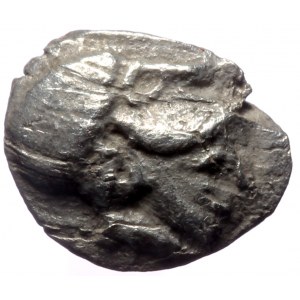 Asia minor, Uncertain mint. AR Hemiobol, (Silver,0.38 g 8 mm), 5th century BC.