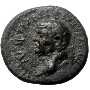 Aeolis, Aegae. Vespasian. AE. (Bronze, 4.68 g. 19 mm.) 69-79 AD. Magistrate, Apollonios Nemeonikos