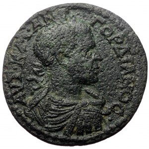 Lydia, Philadelphia. Gordian III. AE. (Bronze, 11.91 g. 30 mm.) 238-244 AD. Aur Marcus, magistrate.
