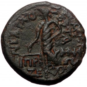 Phrygia, Prymnessus. Augustus. AE. (Bronze, 6.50 g. 19 mm.) 27 BC-14 AD. Nearchos, son of Arta.
