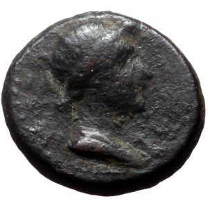 Phrygia, Eucarpia AE (Bronze,, 2.35g, 13mm) Tiberius for Livia (Augusta) Magistrate: Apphia (hierea) Issue: after AD 14