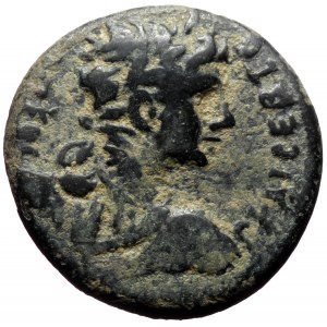 Phrygia, Aezani. Caligula. AE. (Bronze, 4.24 g. 19 mm.) 37-41 AD. Magistrate, Nannas, stephanephoros.