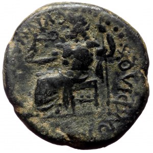 Phrygia. Synnada. Nero. AE. (Bronze, 4.84 g. 18 mm.) 54-68 AD. Magistrate, Ti K Pison, philok(aisar).