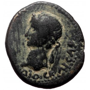 Phrygia, Amorion. Nero, Caesar (reign of Claudius, 41-54 AD.) AE, (Bronze, 1.68 g 17 mm). Markosand [—]toul[—], magistra