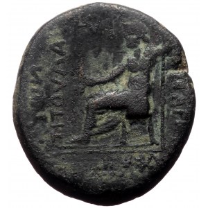 Phrygia, Amorion. Nero, Caesar (reign of Claudius, 41-54 AD.) AE, (Bronze, 1.68 g 17 mm). Markosand [—]toul[—], magistra
