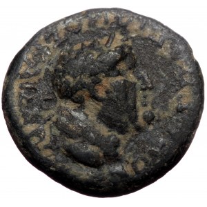 Phrygia, Amorium. Vespasian. AE. (Bronze, 3.66 g. 18 mm.) 69-54 AD. L. Vipsanios Silvanos, magistrate.