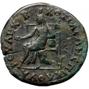 Phrygia, Cotiaeum. Plotina, Augusta. AE (Bronze, 9.04 g. 26 mm.) 105-123 AD. Cl. Varus, magistrate.