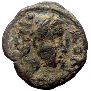 Phrygia, Docimeum. Pseudo-autonomous. AE. (Bronze, 2.42 g. 18 mm.) 2nd-3rd centuries. Obv: Dokimos head, r.