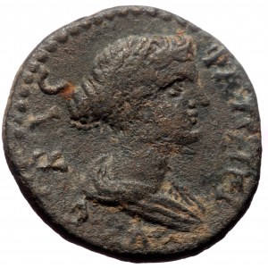 Pamphylia, Attalea. Faustina II. AE. (Bronze, 3.30 g. 15 mm.) 147-176 AD.