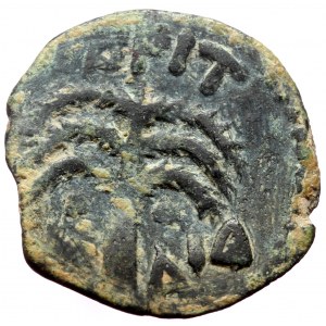 Judea, Antoninus Felix. AE, Prutah. (Bronze,2.24 g 15 mm), 52-60 AD. Jerusalem.