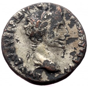 Augustus (27 BC-AD 14). AR, Fourrée Denarius. (Silver, 3.55 g. 17 mm.) Lugdunum.