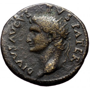 Divus Augustus (Died 14). AE, Dupondius. (Bronze, 12.15 g. 28 mm.) Rome.