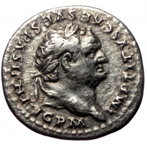 Titus (79-81). AR, Denarius. (Silver, 3.00 g. 16 mm.) Rome.