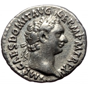 Domitian (81-96). AR, Denarius. (Silver, 3.13 g. 18 mm.) Rome.