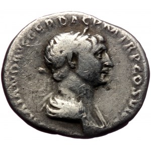 Trajan (98-117) AR denarius (Silver, 19mm, 2.72g) Rome, 112-114.