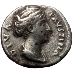 Diva Faustina Senior (Died 140/141) AR Denarius. Struck under Antoninus Pius, Rome, AD 141.