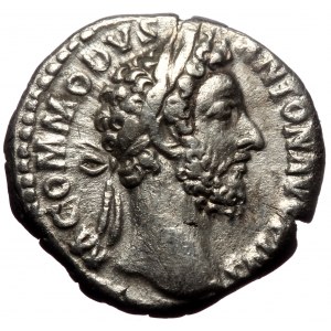 Commodus (177-192). AR, Denarius. (Silver, 3.24 g. 18 mm.) Rome.