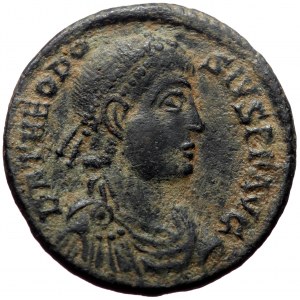 Theodosius I (379-395). AE, Follis. (Bronze, 4.60 g. 20 mm.) Siscia.
