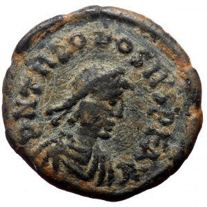 Theodosius II AE (Bronze, 0.84g, 13mm) Cyzicus. 425-435.