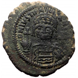 Justinian I, AE, Follis (Bronze, 18.80 g. 34 mm.) Theoupolis (Antioch). 527-565 AD.