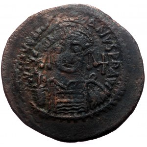 Justinian I, AE, Half Follis (Bronze, 11.35 g. 32 mm.) Theoupolis (Antioch). 527-565 AD.