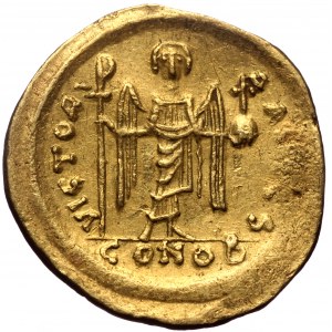 Maurice Tiberius, AV, Solidus (Gold, 4.41 g. 20 mm.) Constantinople. 582-602 AD.