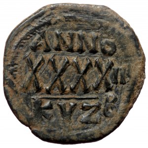 Phocas, AE, follis, (Bronze, 11.87 g. 28 mm.) Cyzicus. 602-610 AD.
