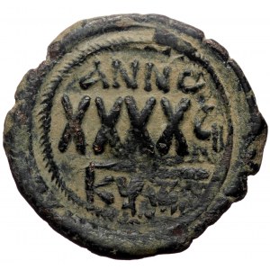 Phocas. AE, follis. (Bronze, 11.47 g. 30 mm.) Cyzicus. 602-610 AD.