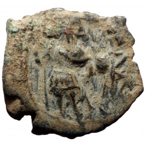 Heraclius and Heraclius Constantine (?). AE, Follis (Bronze, 6.03 g. 22 mm.) Constantinople (?). 610-641 AD.